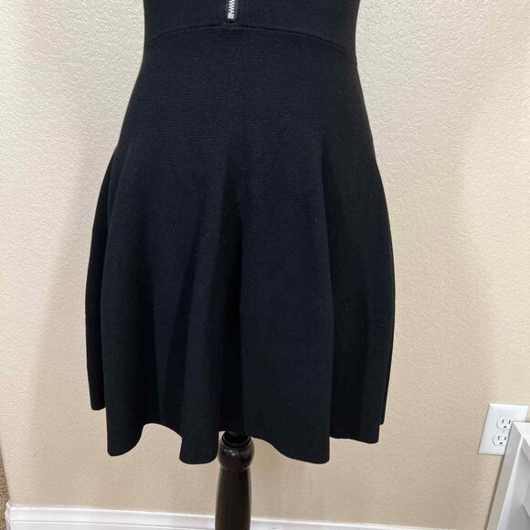 Rehab black dress fit and flare sleeveless size S front half zipper closure goth - Picture 7 of 14